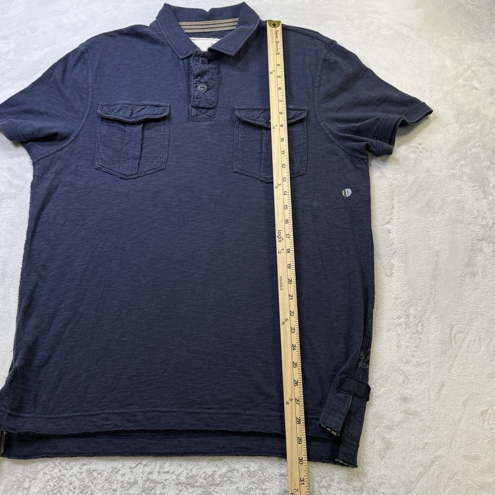 American Eagle Utility Polo Shirt Mens Large Blue‎ Double Pocket AEO - Picture 5 of 10